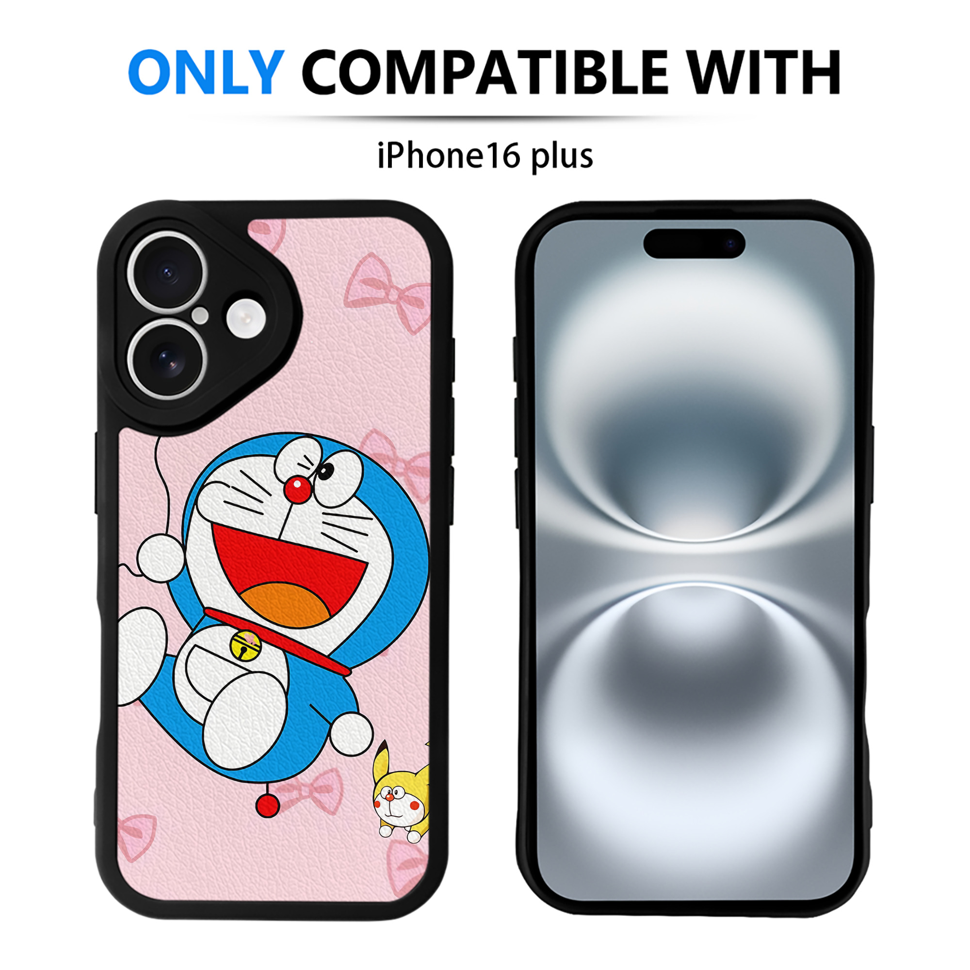 （画像用） ドラえもん Doraemon 【iPhone 16シリーズ対応】シリコンスマホケース（レザー調） 材質：シリコン